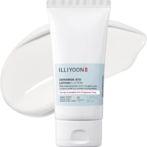 Illiyoon Ceramide Ato Lotion | Lightweight Moisturizer for Dry & Sensitive Skin, Barrier Repair for Face and Body, Mild for Babies, Vegan Certified, Korean Skincare, 2.29 fl.oz.