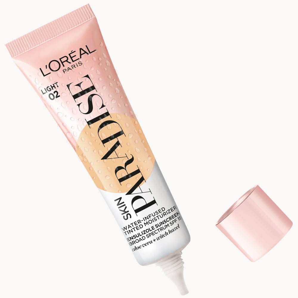 L'Oreal Paris Skin Paradise Water-infused Tinted Moisturizer with Broad Spectrum SPF 19 sunscreen lightweight, natural coverage up to 24h hydration for a fresh, glowing complexion, Light 02, 1 fl oz - Image 2