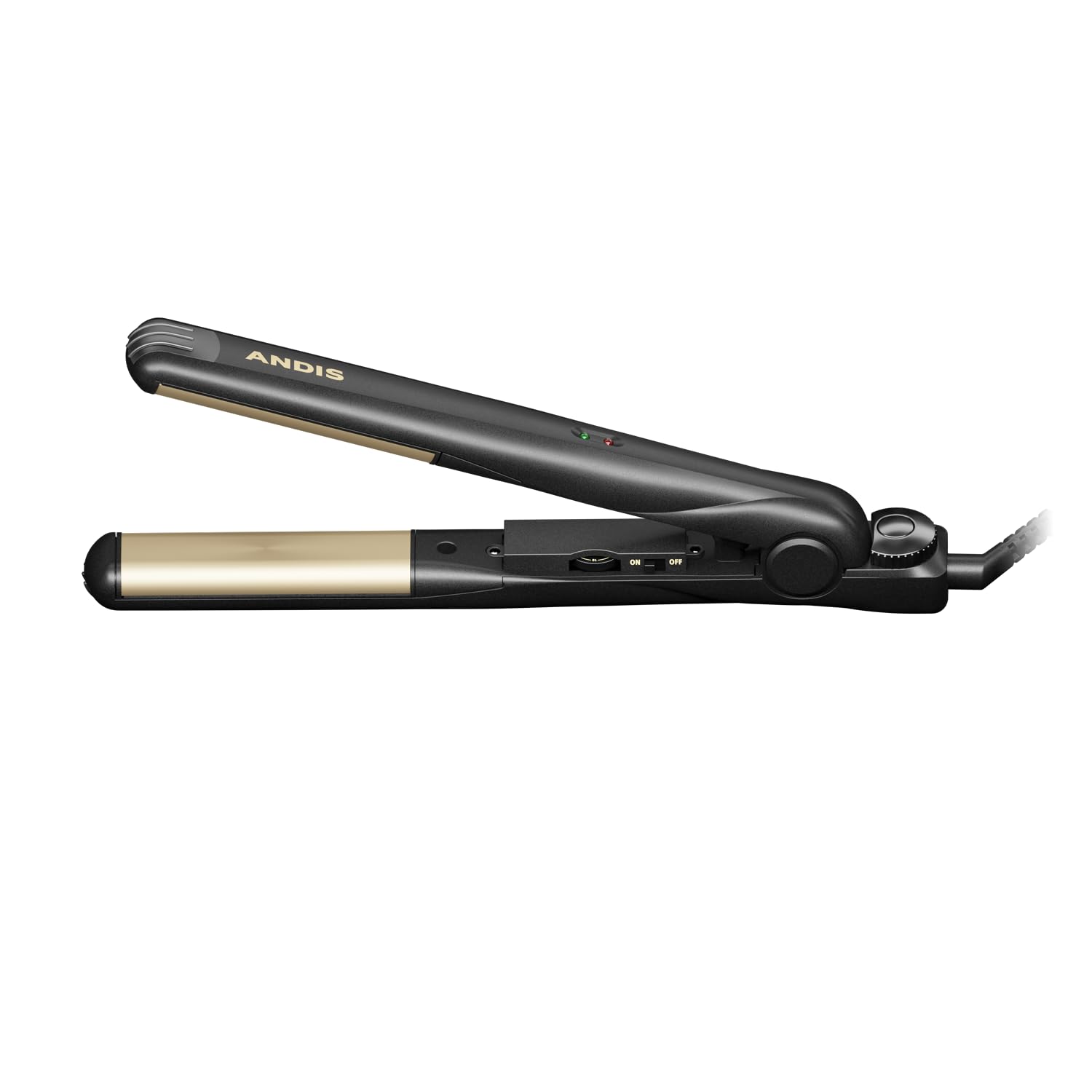 Andis 67695 Professional Curved Edge, 1-inch 450ΒΊF High Heat Tourmaline Nano-Ceramic Hair Flat Iron with Dual Voltage and Auto Shut-Off - Frizz-Free Ceramic Hair Straightener - Black/Gold - Image 6