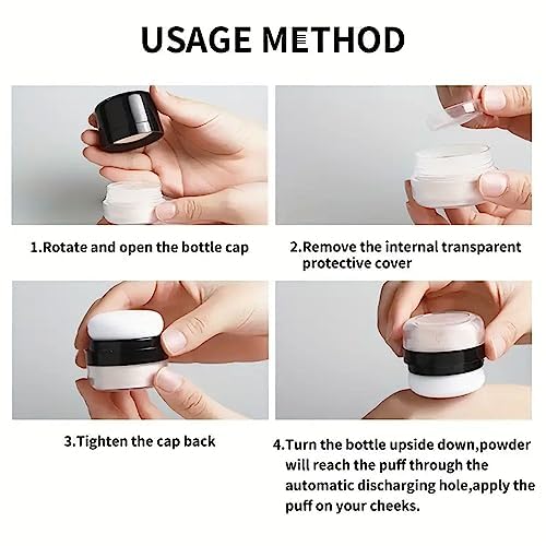 Setting Powder Lightweight Loose Powder Finishing Powder Long-Lasting Face Powder Waterproof with Soft Mushroom Powder Puff & Mirror, Translucent Finish,0.28 Oz (Light Green/Translucent) - Image 6