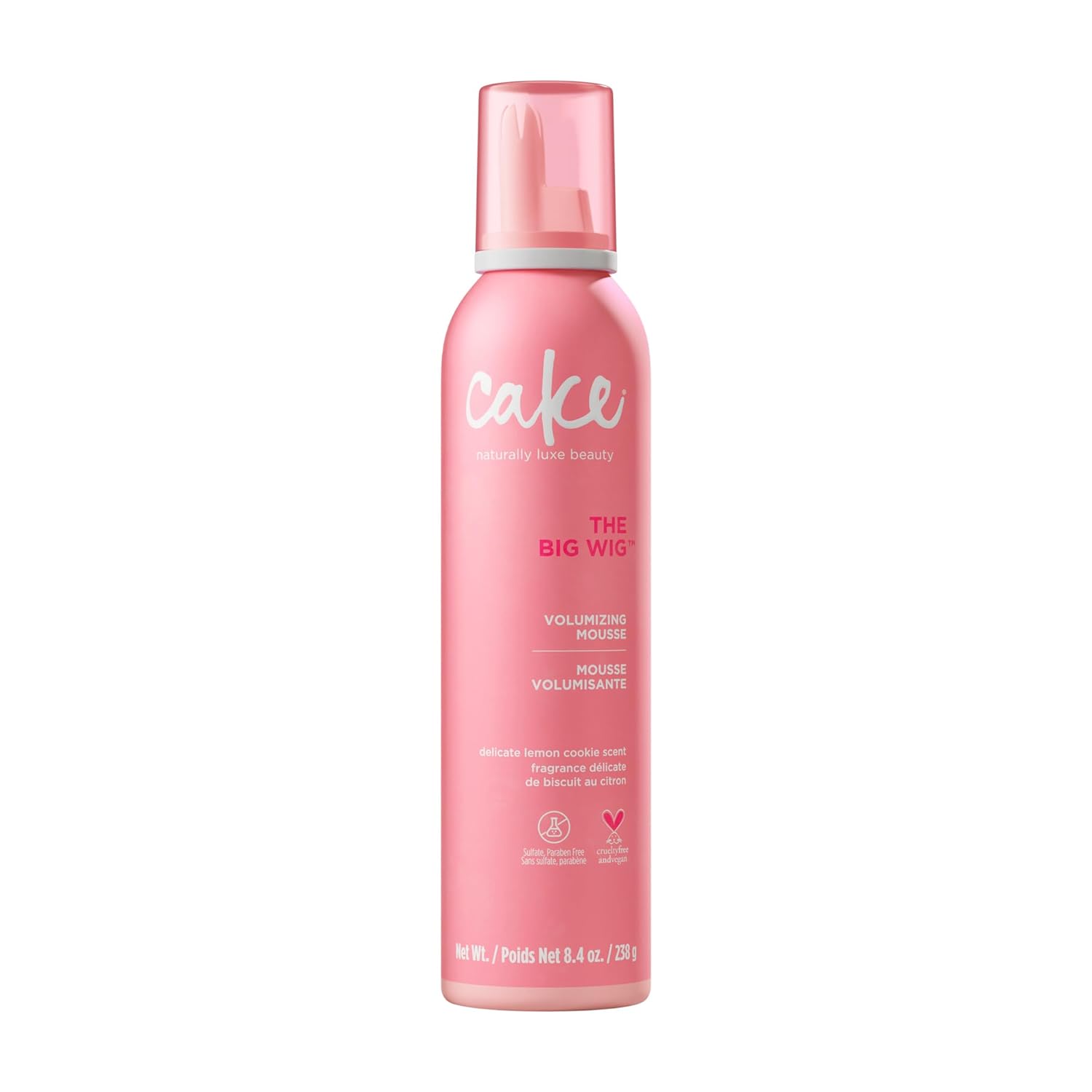 Cake Beauty Volumizing Mousse, The Big Wig - High Volume, Flexible Hold Hair Mousse with 450 F Heat Protection - For All Hair Types - 8.4 oz
