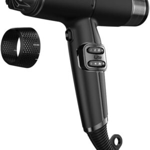 IQ LITE | IQ Perfetto | Hair Dryer by GaMa Italy | 110,000 RPM Brushless Motor | Turbo Venturi Technology | Oxy-Active Technology | Black