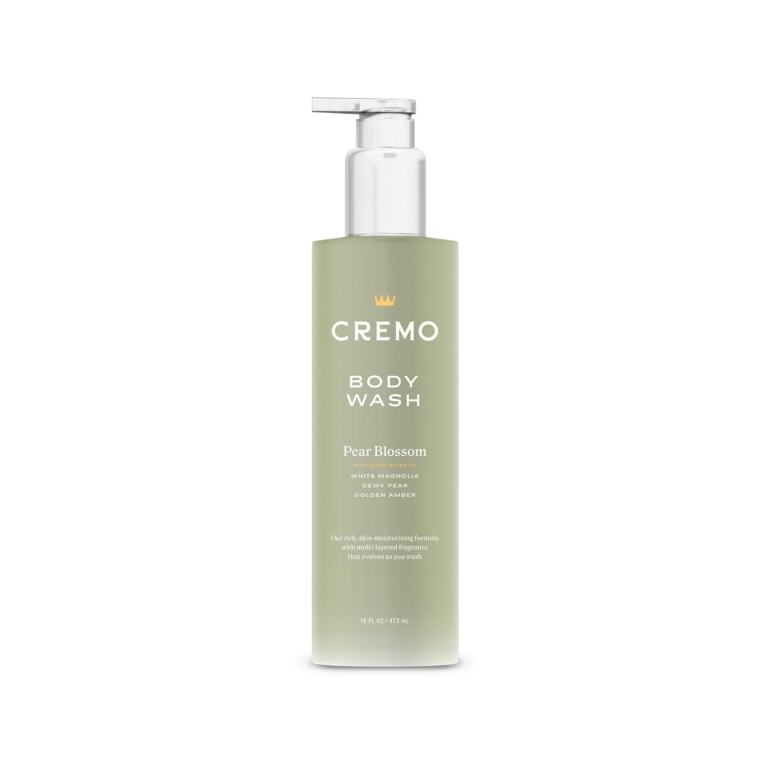 Cremo Pear Blossom Skin Moisturizing Body Wash for Women, Notes of Delicate Petals of Pear Blossoms, 16 Fl Oz