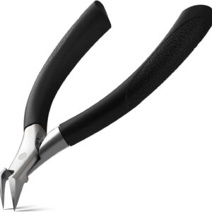 BEZOX Toenail Clippers for Ingrown Toenail Prevention, Straight Blade Podiatrist Nail Clippers for Thick Nails, Ergonomic Finger Nail Clippers for Adults, Seniors, Men and Women - Black