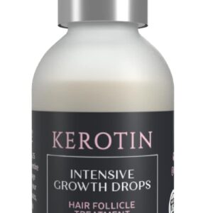 Kerotin Hair Growth Serum with Castor Oil for Hair Loss in Women, DHT Blocker, Promotes Scalp Care & Thicker Fuller Hair, Thickening Drops, Natural, Sulfate & Cruelty Free, Made in USA