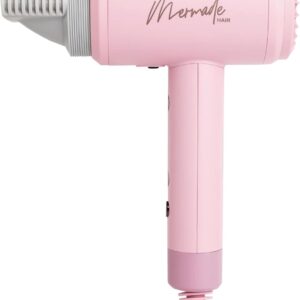 Mermade Hair Dryer - Blow Dryer, Hairdryer, Curly Hair Dryer, Professional Blowdryer for Fast Drying, Styling, Blowout, Compact & Portable, Works on All Hair Types - Pink (Pack of 1)