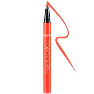 UV Neon Liquid Eyeliner, Matte Colored Eyeliner Pen, Waterproof Smudge-proof Pigmented Eye Liner, Glow Brightly Under UV Lights, Colorful Eye Makeup For Halloween Christmas, Neon Red-Orange