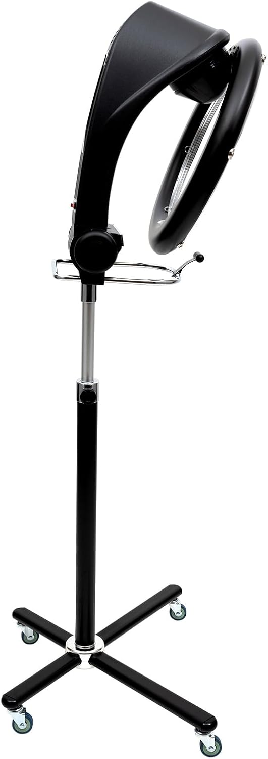 Hair Dryer, 1200W Hair Salon Color Processor Dryer with Infrared Technology, 6 Modes, 360 Efficient Heating, Adjustable Height, Rolling Base for Salon & Home Use, Quiet Care, Black - Image 2