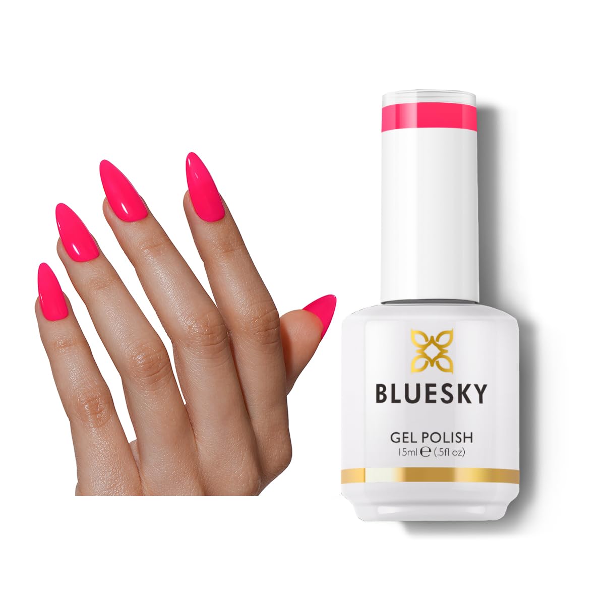BLUESKY Pink gel polish - Fresh Neon Pink Soak off Nail Polish,Professional Salon Quality,Vegan,Nail Art,Gift For Women,15ml N25P Fruit Twist