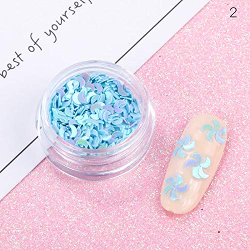 Minejin Nail Art Glitter Decoration Paillette Powder Dust Sequins Tips 12 Pots - Image 5