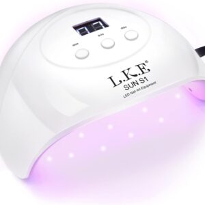 Wisdompark 72W UV LED Nail Lamp Dryer for Gel Polish with 15 Beads Curing lamp 3 Timer Settings & Auto Sensor, Professional Nail Light with LCD Touch Display (White)