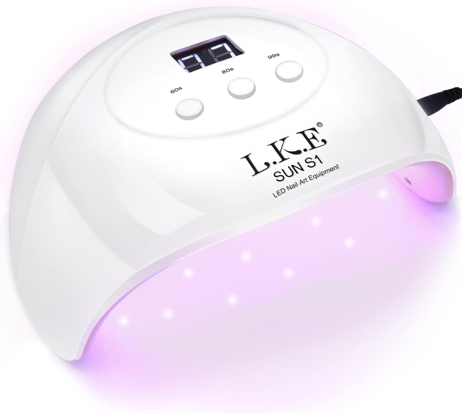 Wisdompark 72W UV LED Nail Lamp Dryer for Gel Polish with 15 Beads Curing lamp 3 Timer Settings & Auto Sensor, Professional Nail Light with LCD Touch Display (White)
