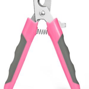 WePet Pet Nail Clippers U07.3, Professional Claw Trimmer, Scissor for Cats, Dogs, Puppies, Kittens, Hamsters, Rabbits and Small Animals, Sharp, Safe, M, Grey/Pink