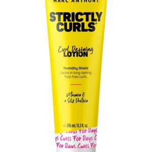 Marc Anthony Curl Defining & Enhancing Lotion, Strictly Curls - Moisturizing Detangler with Vitamin E & Silk Protein for Long-Lasting Frizz-Free - Bounce & Shine For Wavy, Dry or Damaged Hair