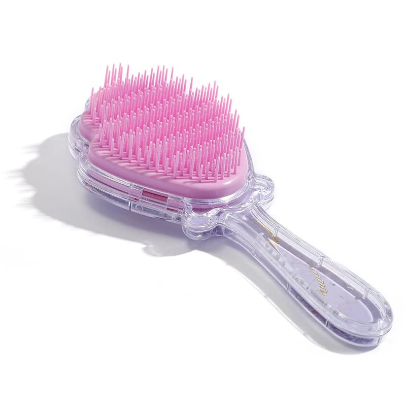 Mermaid Detangler Hair Brush, Detangling Hair Comb Christmas Shell Glitter Comb Hairbrush Massage Scalp No Pain Detangler for Dry & Wet Hair Kids Girls Woman (Pink) - Image 6