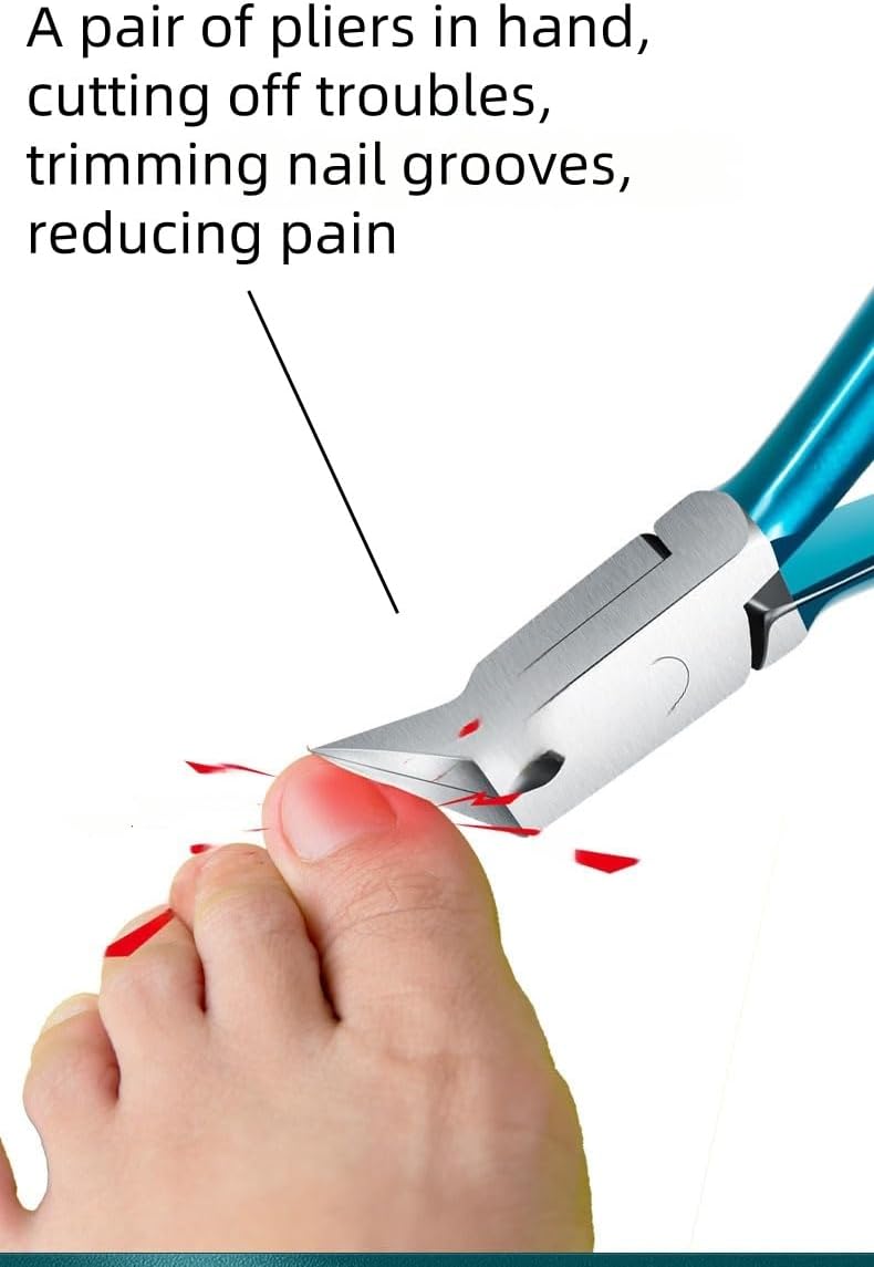 Professional Ingrown Toenail Clippers - 120° Angled Stainless Steel Nail Clippers for Thick/Hard Nails, Double Spring Design, Precise Groove Trimming Tool for Diabetics & Home Pedicure - Image 2