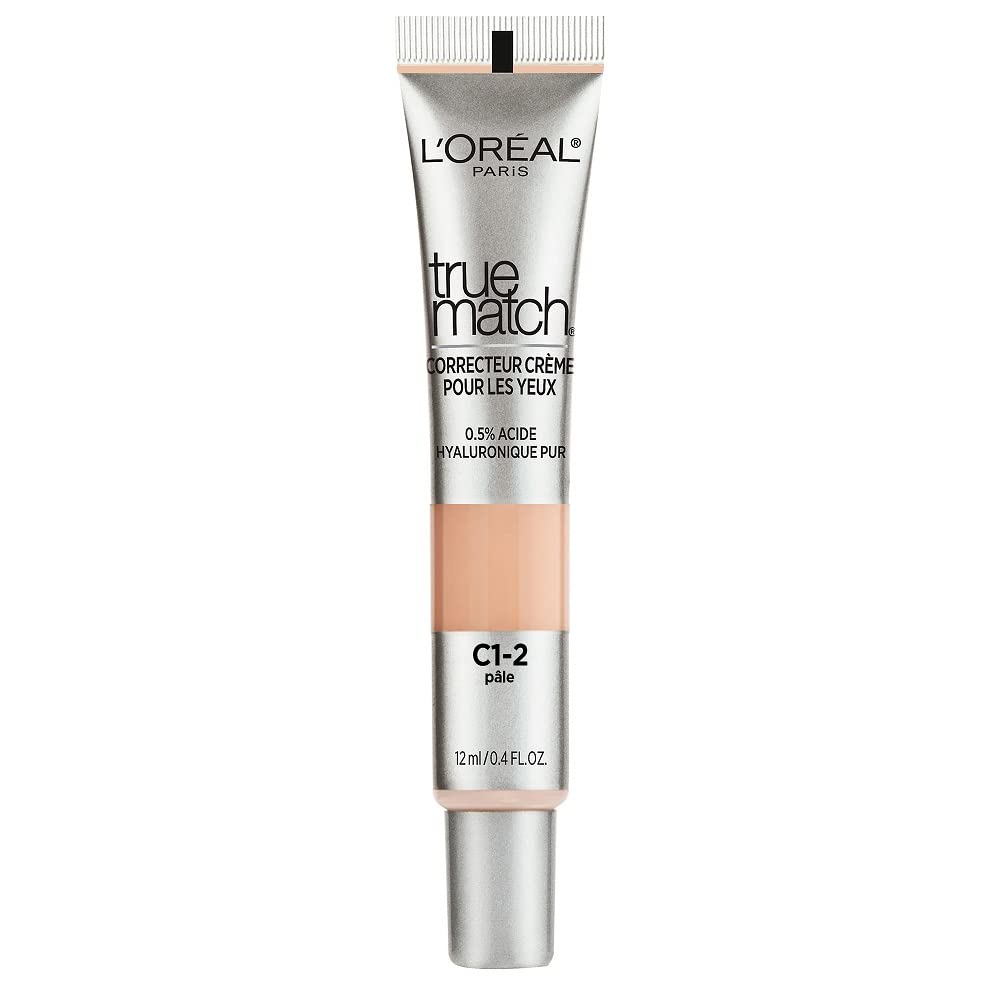 L'Oreal Paris True Match Eye Cream in a Concealer, 0.5% hyaluronic acid, Fair C1-2, 0.4 fl. oz. - Image 2