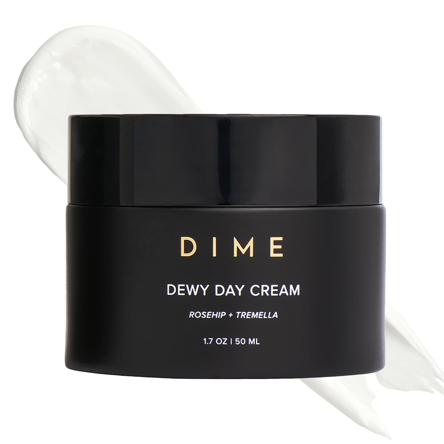 DIME Beauty Dewy Day Cream, Morning Face Moisturizer with Rosehip Oil and Snow Mushroom, 1.7 oz / 50 ml