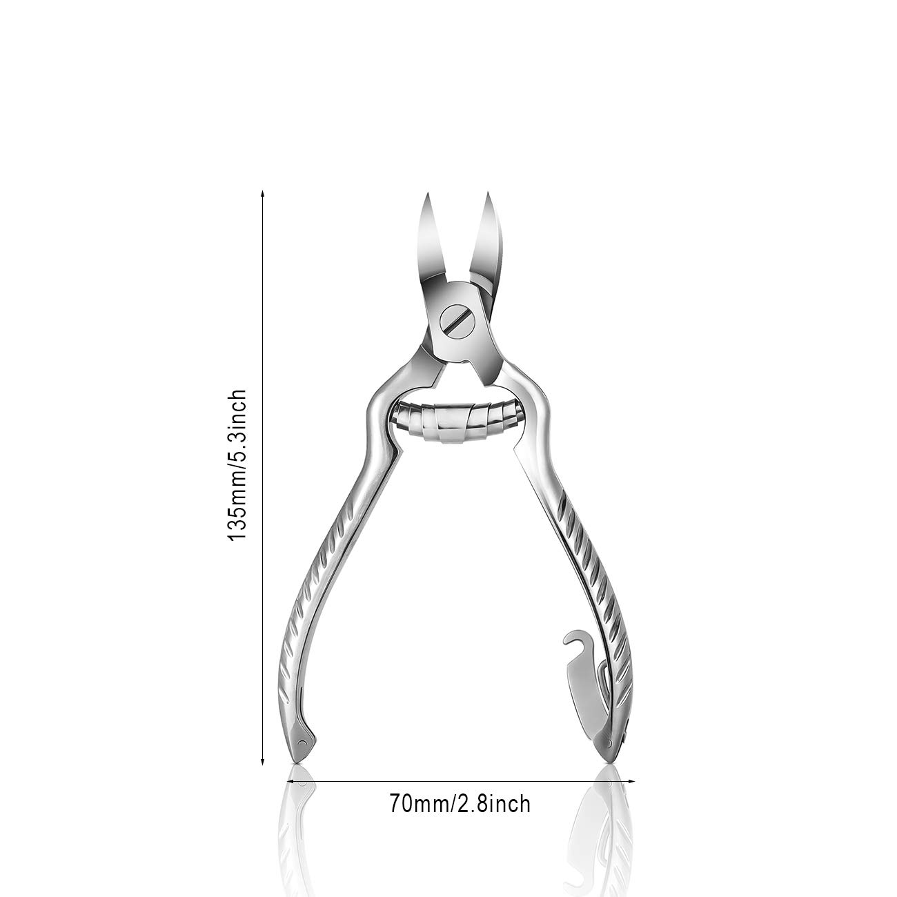 BEZOX Heavy Duty Podiatrist Toenail Clippers for Thick and Ingrown Nails, Stainless Steel Toe Nail Clipper, Pordiatry Ingrwon Toenail Tools - Silver - Image 7