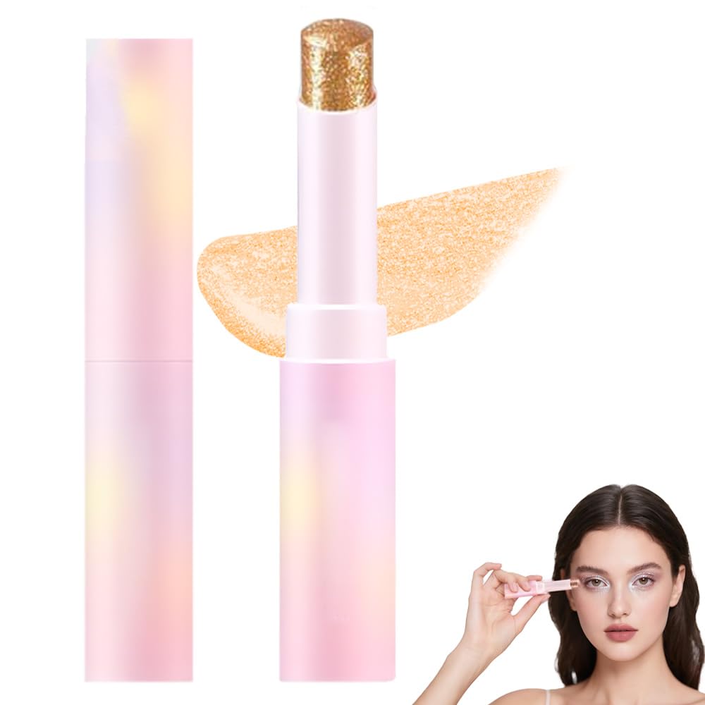 Crystal Hydrating Jelly Stick Eyeshadow Stick, 2025 New Jelly Shimmer Eye Shadow Crayon, Long Lasting Shimmer Eyeshadow Eye Brightener Makeup Glitter Gradient Eye shadow Sticks (#05)