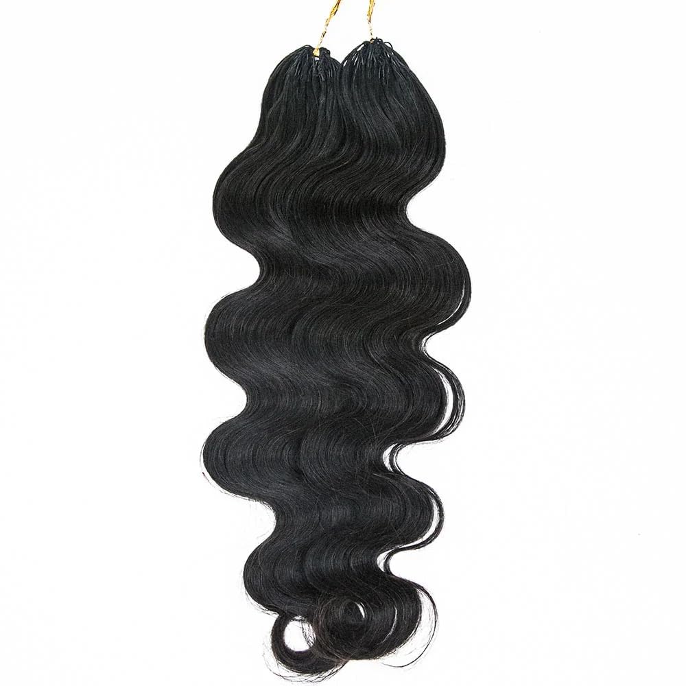 Body Wave Pre-Separated Crochet Hair Extensions Human Hair Knotless Pre-Separated Feather Crochet Braid Hair Extensions Natural Color 18 Inch 60g - Image 5