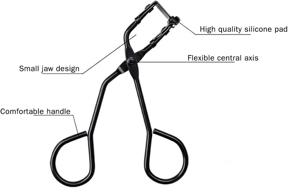 Silicone Eyelash Curler with Refill Pads No Pinching Mini Lash Curler for Fits All Eyelash Shapes - Image 3