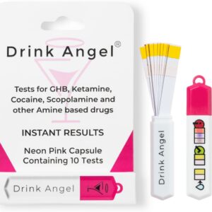 Drink Spike Test Kits - 10 Pack Discreet On-The-Go Testing Kits | Clinically Tested Tests | Anti Spike Tests | Drink Spiking Prevention (Neon Pink)