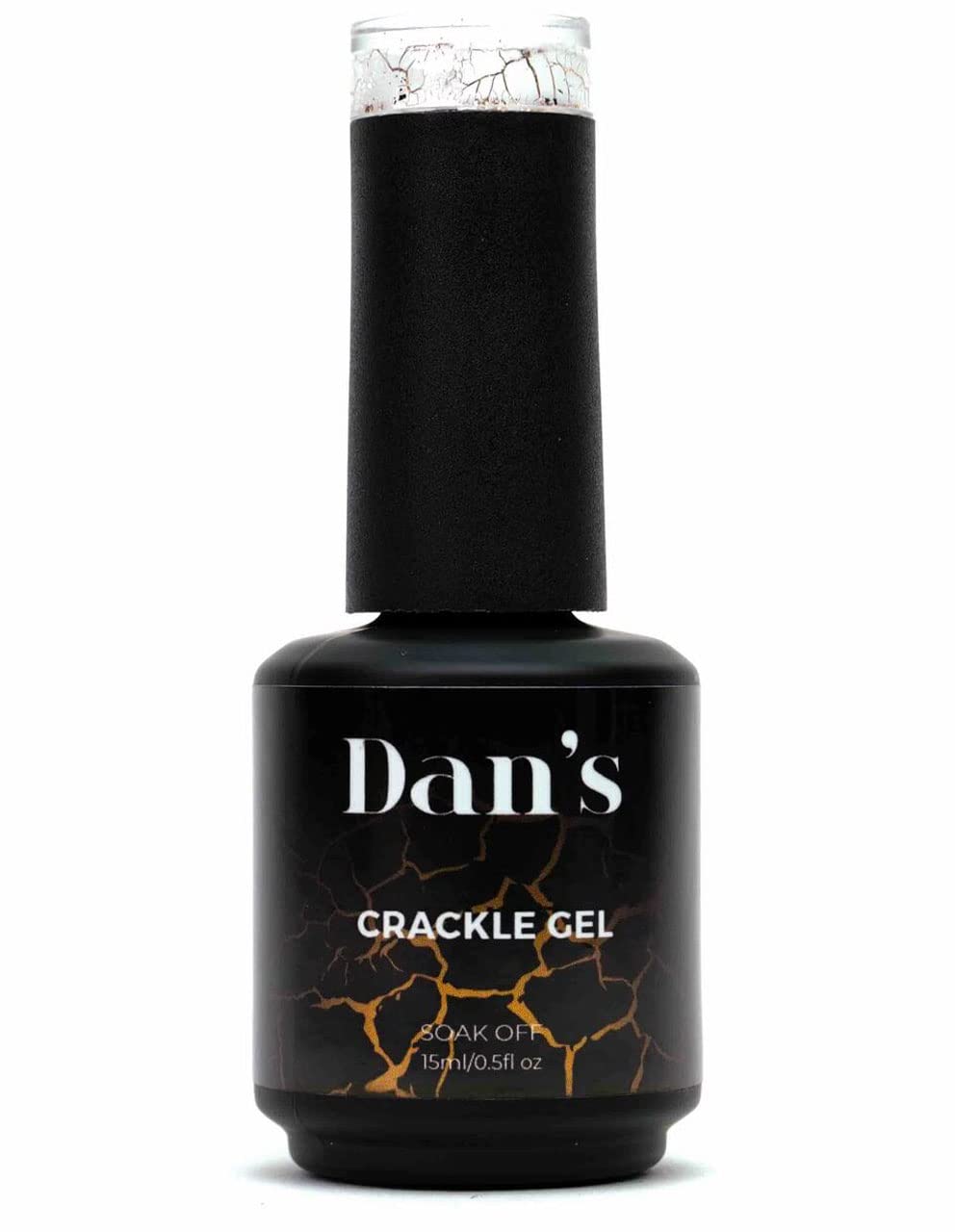 Dan's Nails 15ml White Crackle for Gel Polish Effect. Soak Off UV/LED for Professional Salon Manicure or Home Nail Art (White)