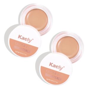 Kaely 2Pcs under Eye Brightener, Conceal Brighten Dark Circles, Color Correcting Pot Concealer for Dark Circles, corrector de ojeras, Waterproof, Vegan Makeup & Cruelty-Free, 02 Warm Nude Shimmer