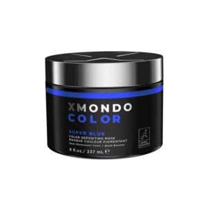 XMONDO Color Super Blue Depositing Mask & Semi-Permanent Blue Hair Dye | Infused with Bond Booster Technology & Hyaluronic Acid for Nourishment, Revitalization & Repair, Vegan Formula, 8 Fl Oz 1-Pack