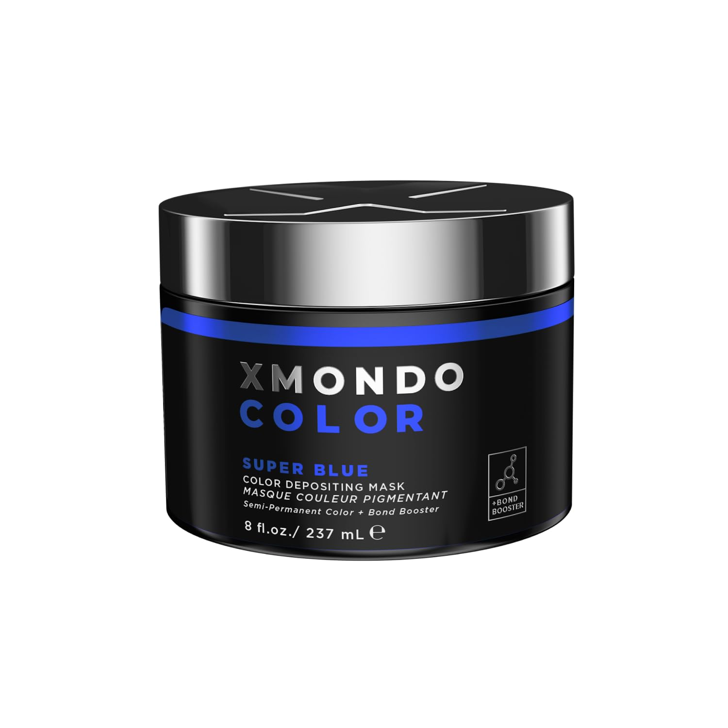 XMONDO Color Super Blue Depositing Mask & Semi-Permanent Blue Hair Dye | Infused with Bond Booster Technology & Hyaluronic Acid for Nourishment, Revitalization & Repair, Vegan Formula, 8 Fl Oz 1-Pack