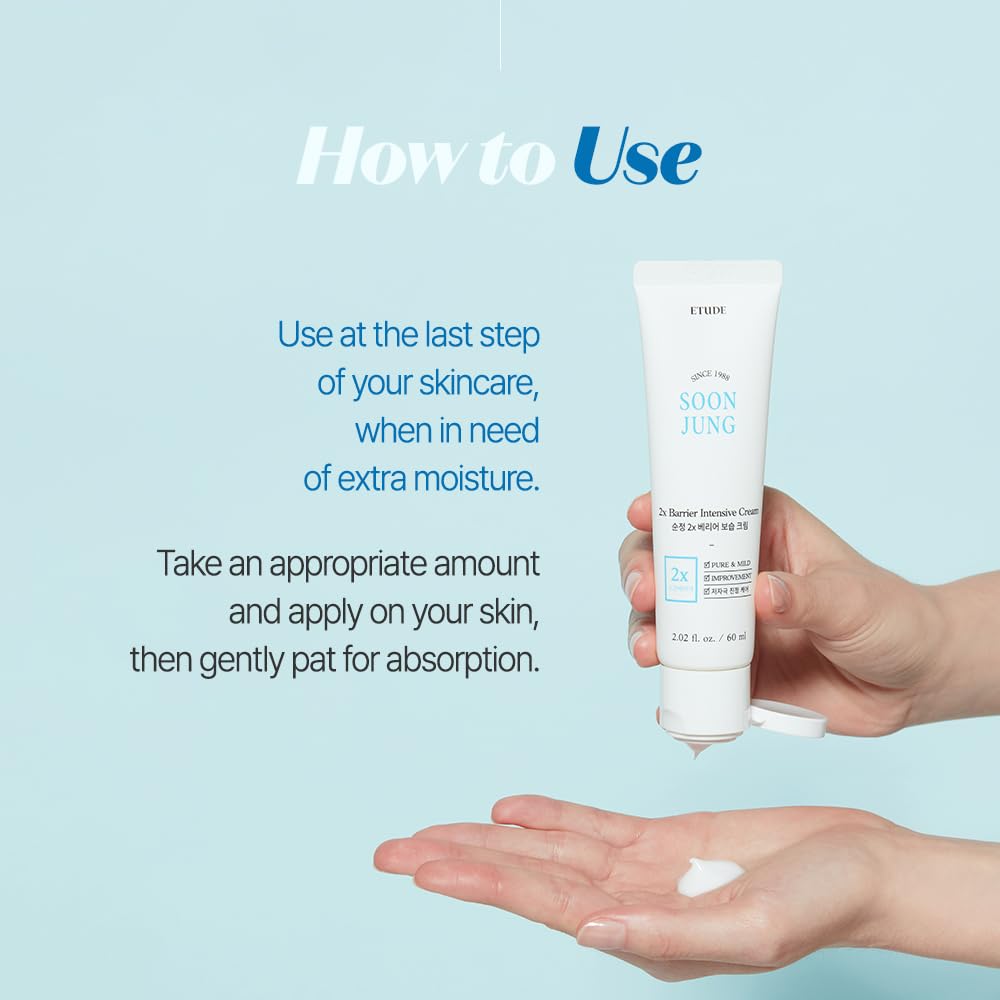 ETUDE SoonJung 2x Barrier Intensive Cream 60ml (21AD) | Hypoallergenic Shea Butter Hydrating Facial Cream for Sensitive Skin, Water-oil Balance & Panthenol for Damaged Skin | Korean Skin Care - Image 7