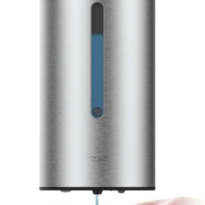 AIKE Wall-Mount Automatic Liquid Soap Dispenser Commercial Large Capacity Brushed Stainless Steel Finish Model AK1205