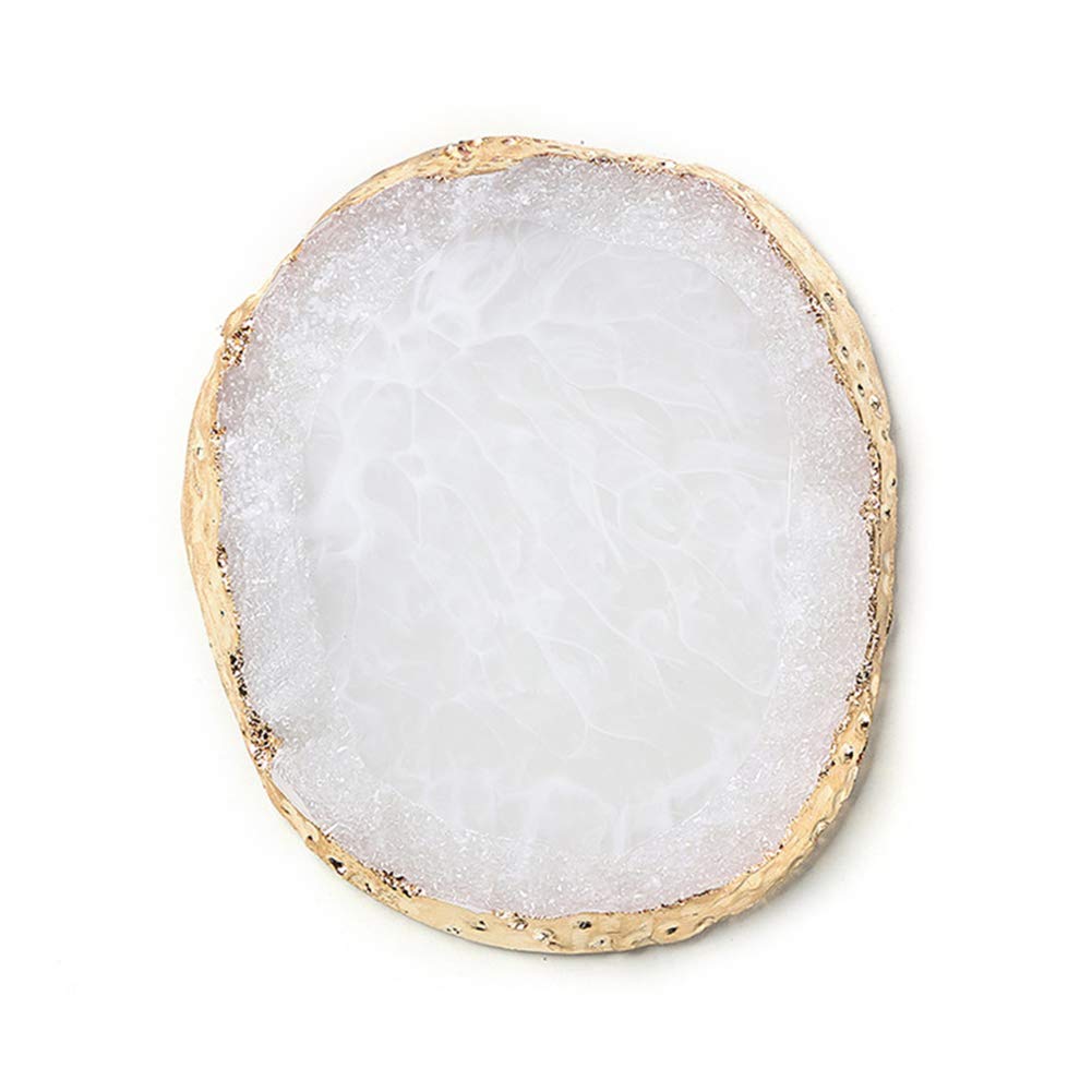 AKOAK 1 Pack Phnom Penh Resin Crystal Agate Palette Nail Art Gel Nail Polish Palette Nail Piece Display Tool,White