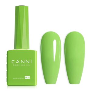 CANNI Pastel Lime Gel Nail Polish, 1Pcs Mint Green Color, High Gloss Soak Off UV Gel Nail Polish for French Nail Manicure Salon DIY
