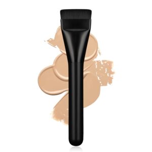 Flat Foundation Brush,Korean Makeup Brush Spatula Facial Brush for Liquid Foundation,Premium Face Makeup Brush for Blending Cream (Black)