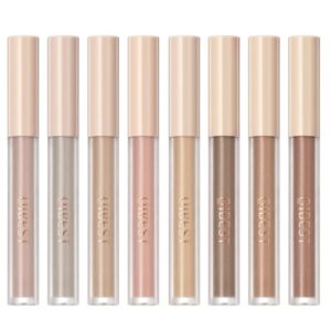 Liquid Eyeshadow Set Matte Brown Toned Eye Shadow Nude Eyeshadow Base Long Lasting(8 Color)#A