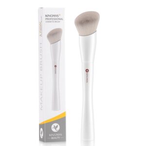 KINGMAS Foundation Brush, Angled Kabuki Contour Makeup Brush for Liquid, Blending, Cream, Powder, Blush Buffing Stippling Face Makeup Tools (170)