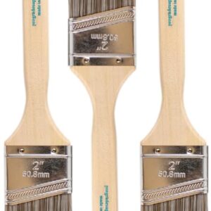 Pro Grade Paint Brush Set - 3-Pack - 2" Angle Brushes for All Latex and Oil Paints & Stains - Home Improvement - Interior & Exterior Use