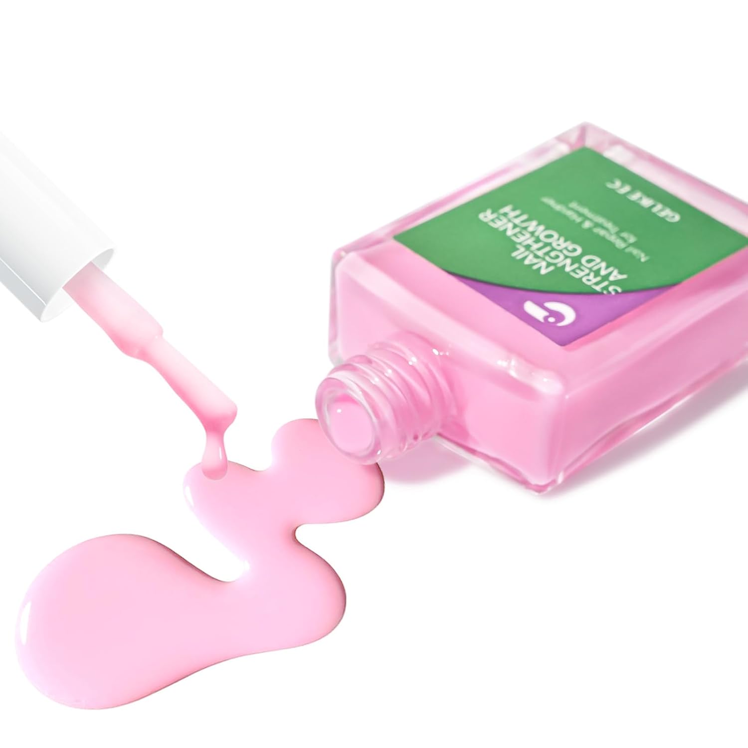 gelike ec Nail Ridge Filler and Strengthener Polish: Pink 6 in 1 Natural Nail Hardener Extra Strong and Growth - Long Lasting Nail Repair for Damaged Nails - For Daily Work Home Salon