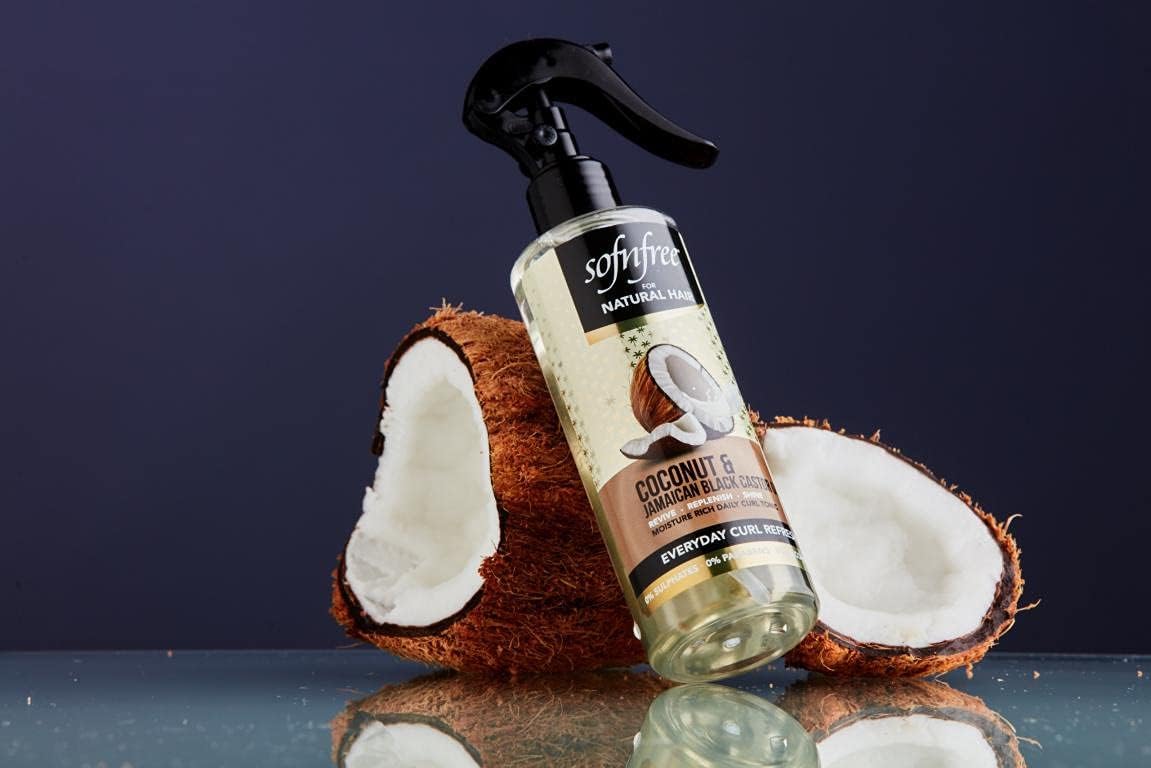 Sofn'free Coconut & Jamaican Black Castor Oil Everyday Curl Refresher Spray - Volumizer and Moisturizer for Styling Dry, Coily or Curly Hair, 8.12 Fl Oz (Pack of 1) - Image 3