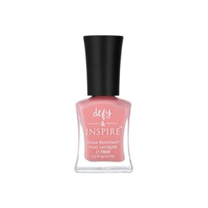 defy & Inspire Vitamin Infused Nail Polish, Just Peachy - Long Lasting Glaze Polish For Stronger Nails - Infused With Calcium, Vitamin A, and Biotin - A Healthy, Chip-Free Mani - 0.34 oz