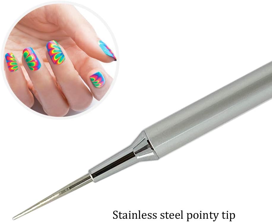 Nail Art Water Marble Tool for Watermarbling Pattern Manicure – Pointy Stainless Steel Picker Pen - Image 2