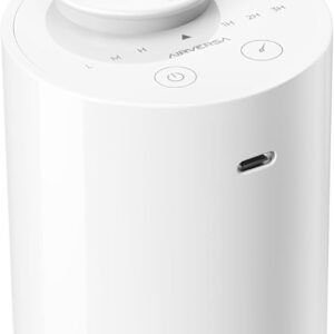 Waterless Diffuser for Essential Oil, Battery Operated Nebulizer, 0.7 Fl.Oz./ 20mL Capacity, Mini Scent Air Machine, 3 Countdown Timers & 3 Mist Levels for Home, Room, Car, Office - AN6 White