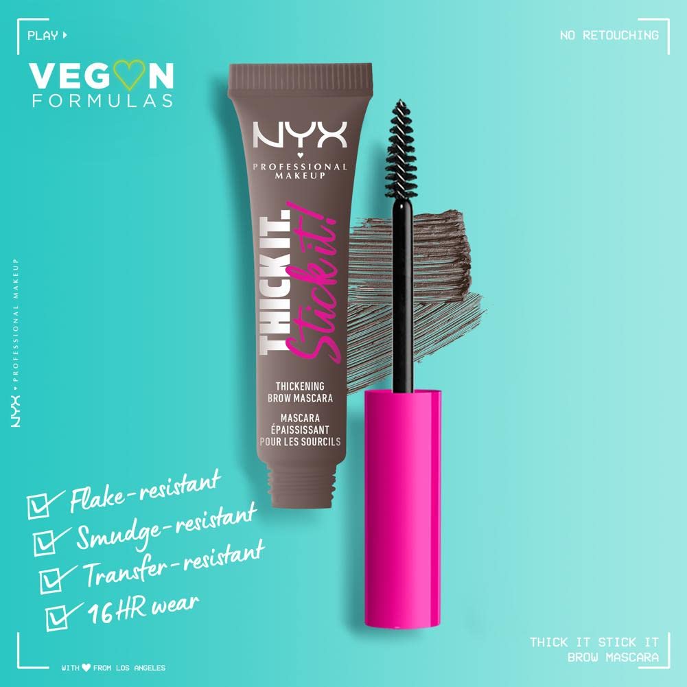 NYX PROFESSIONAL MAKEUP Thick It Stick It Thickening Brow Mascara, Eyebrow Gel - Cool Ash Brown - Image 2