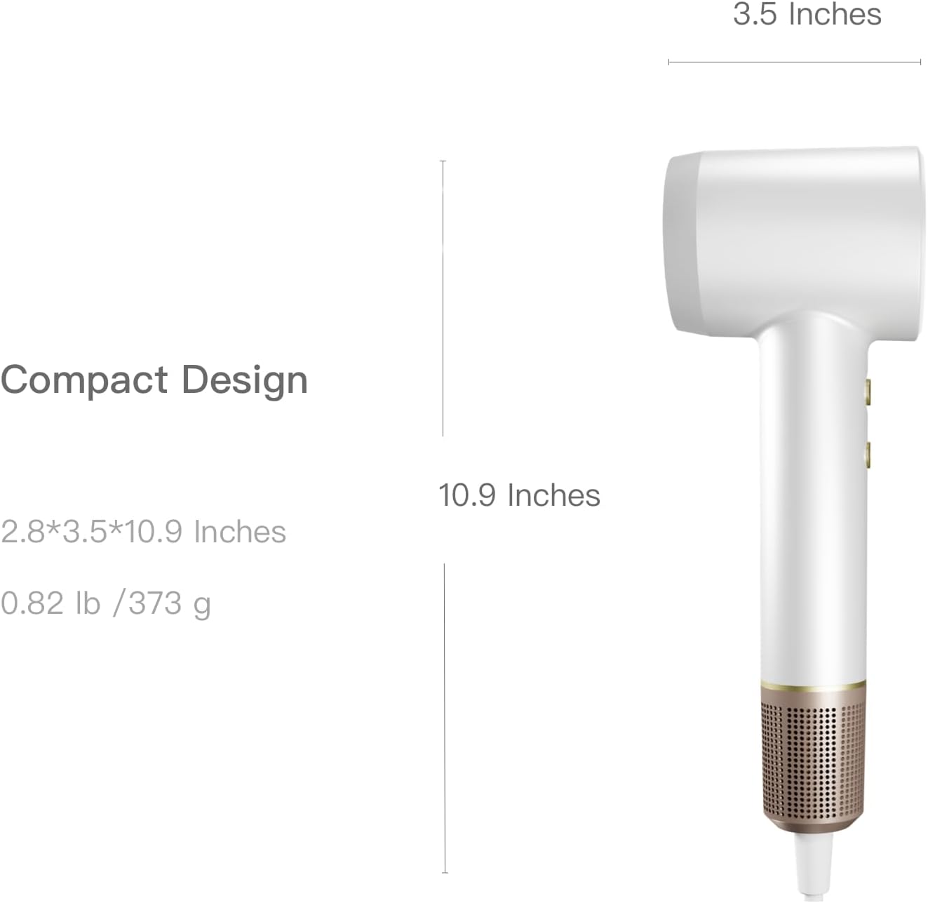 Ionic Hair Dryer with Diffuser,1500W High Speed Blow Dryer for Fast Drying,4 Temps Settings & 2 Speeds for Easy Styling,Compact Hair Dryer for Travel and Home - Image 7