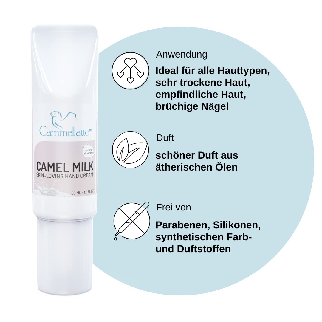 Camel Milk Hand Cream 50ml Dry Hand Relief with Aloe Vera and Shea Butter - Image 3