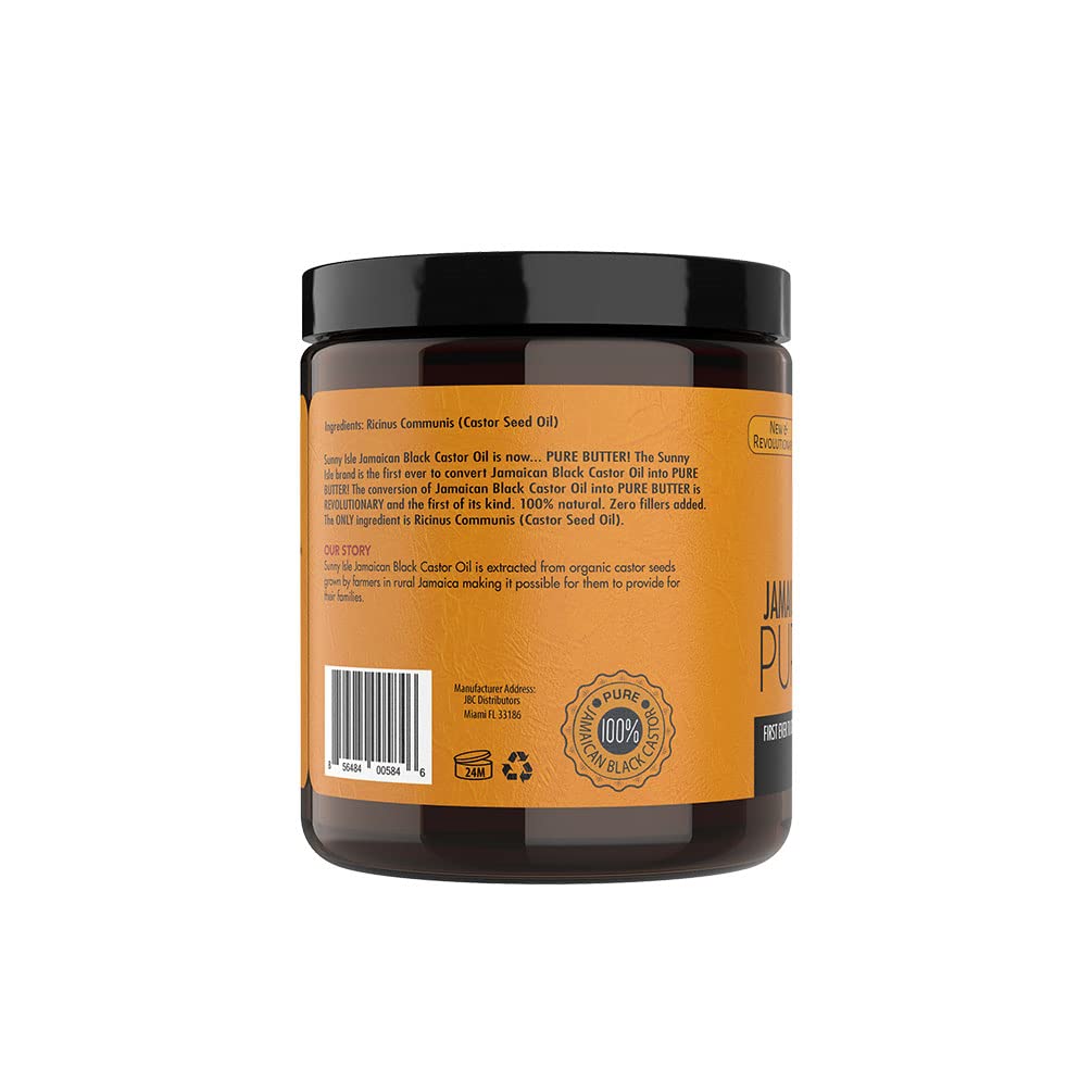 Sunny Isle Jamaican Black Castor Oil Pure Butter 8oz | Stimulates Hair Growth | Effective Moisturizer Hair & Skin | All Types & Textures - Image 4