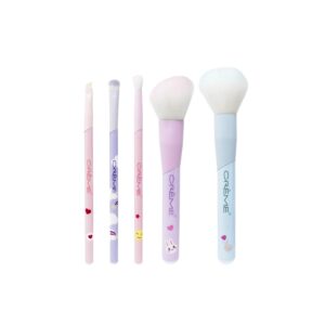 The Crème Shop Pastel Makeup Brush Set Ultra-Soft Synthetic Brushes for Precise Application, Easy to Wash, Versatile for Shading, Blending, Detailing (Set of 5)