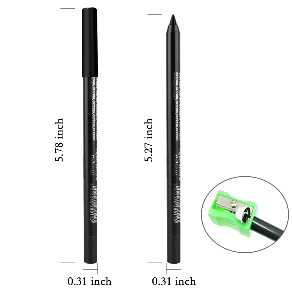evpct 3Pcs Black & Red & White Gel Glitter Matte Metallic Eyeliner Pencils Set for Women Waterproof Smudge Proof lapiz de ojos delineador de ojos contra el agua Eye Liner Makeup 01 14 22 - Image 6